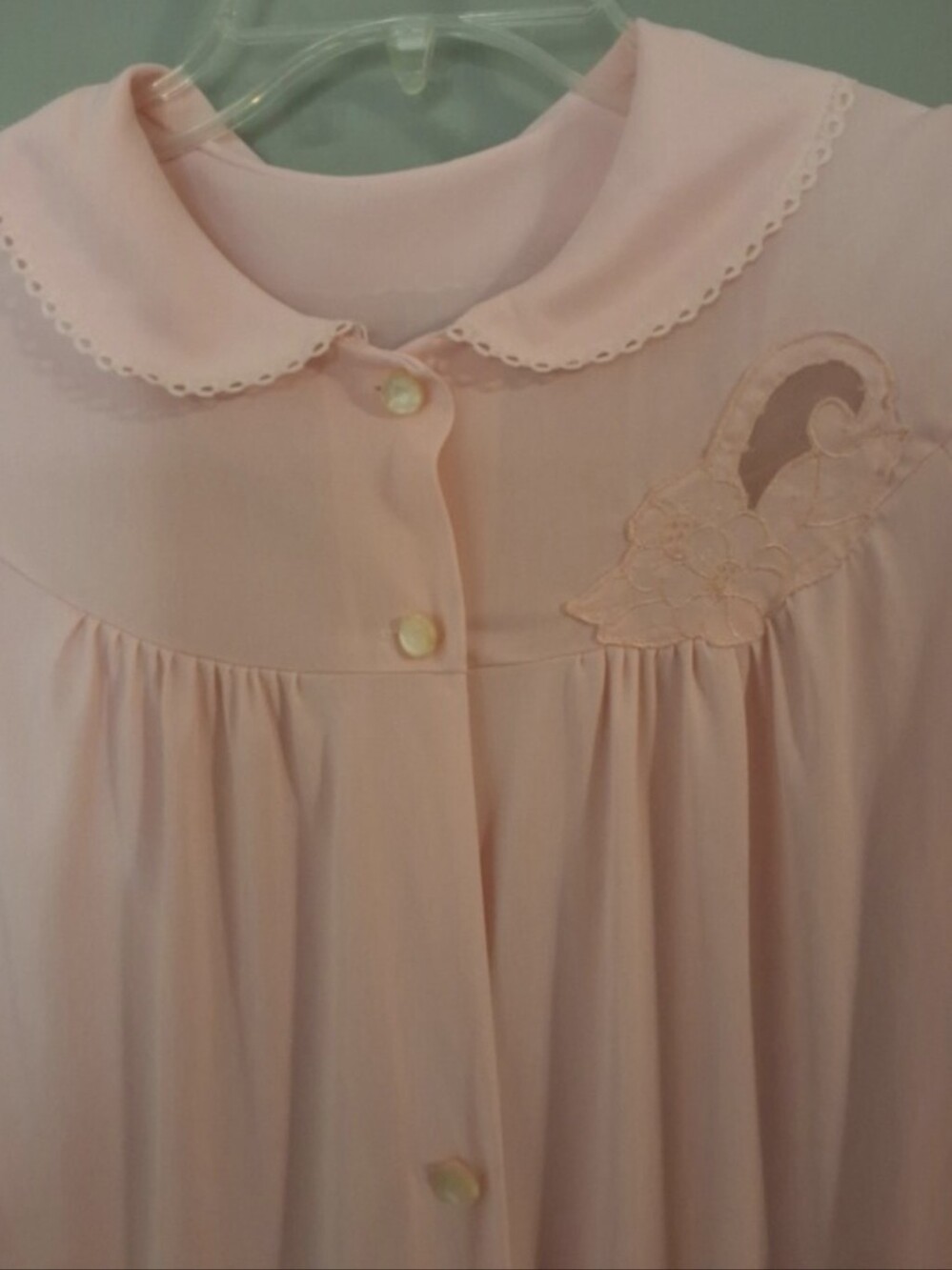Vintage Lorraine Pastel Pink Robe Cottagecore Feminine Small